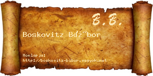 Boskovitz Bíbor névjegykártya